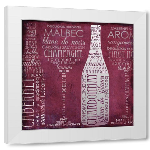 Vino Lingo II White Modern Wood Framed Art Print by Brent, Paul