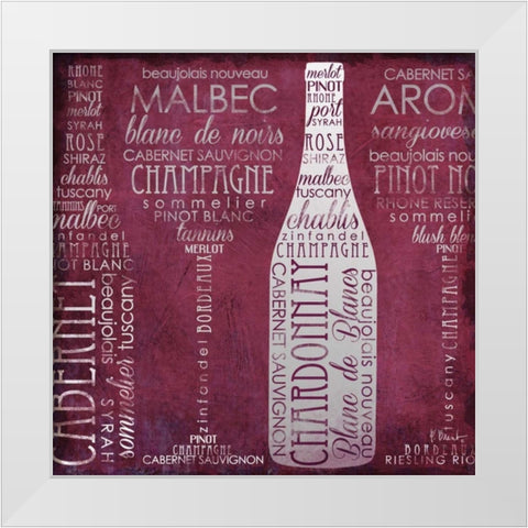Vino Lingo II White Modern Wood Framed Art Print by Brent, Paul