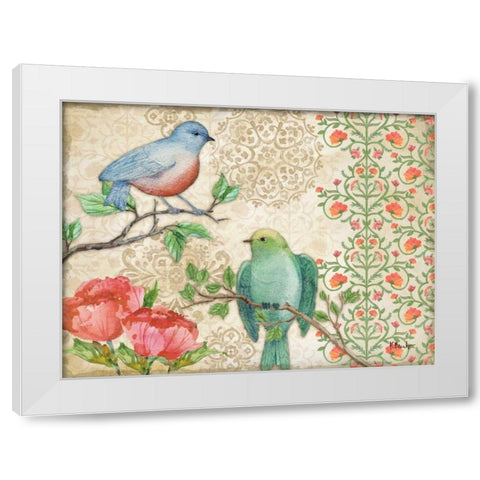 Blossoming Birds II White Modern Wood Framed Art Print by Brent, Paul