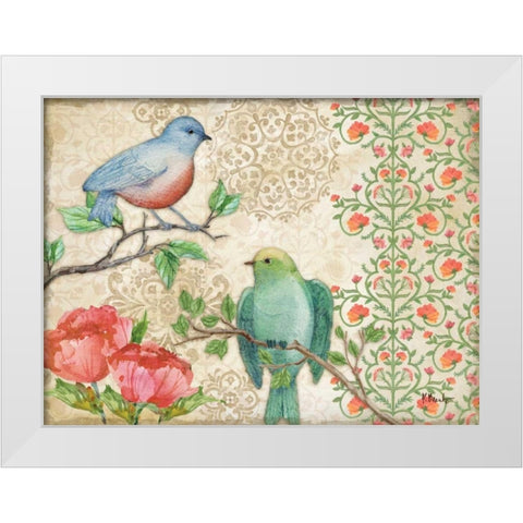Blossoming Birds II White Modern Wood Framed Art Print by Brent, Paul