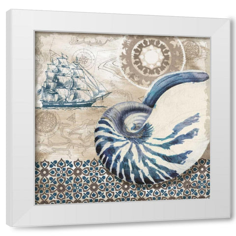 Tide Pool Shells I White Modern Wood Framed Art Print by Brent, Paul