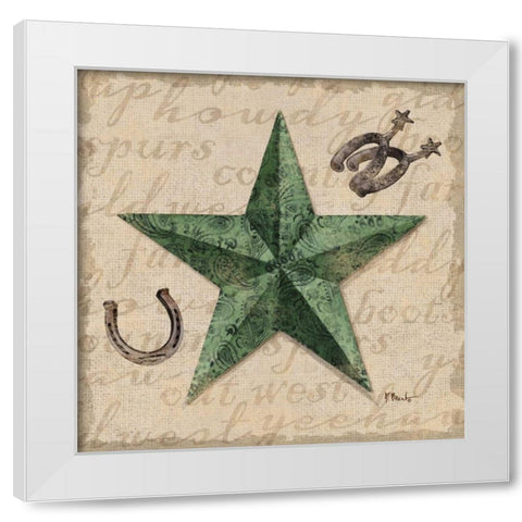 Bandana Barn Star III White Modern Wood Framed Art Print by Brent, Paul