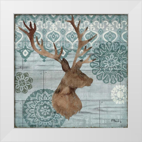 Woodland Ikat I White Modern Wood Framed Art Print by Brent, Paul