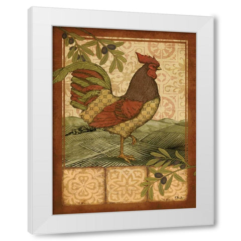 Tuscan Rooster II White Modern Wood Framed Art Print by Brent, Paul