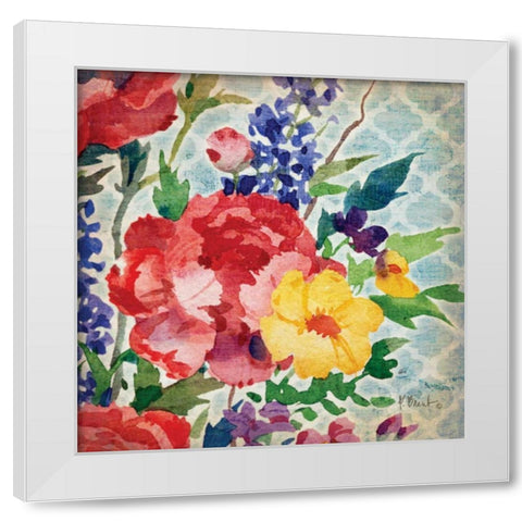 Patio Peony V White Modern Wood Framed Art Print by Brent, Paul