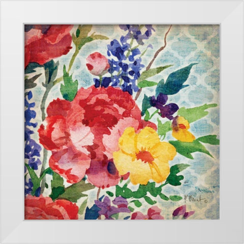 Patio Peony V White Modern Wood Framed Art Print by Brent, Paul