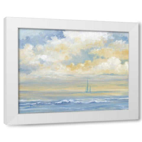 Misty Morning Sail White Modern Wood Framed Art Print by Brent, Paul