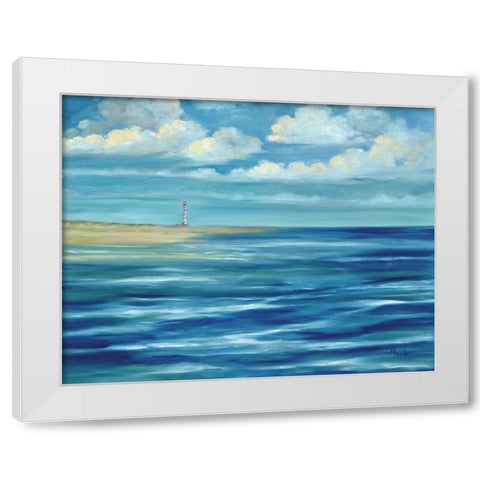 Summerset Lighthouse White Modern Wood Framed Art Print by Brent, Paul