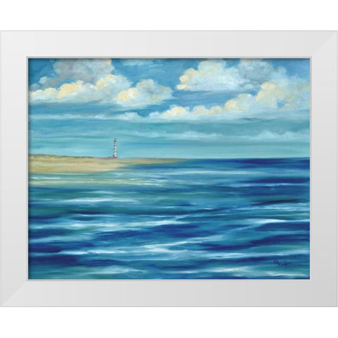 Summerset Lighthouse White Modern Wood Framed Art Print by Brent, Paul