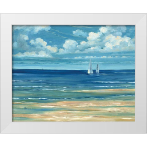 Summerset Sailboat White Modern Wood Framed Art Print by Brent, Paul
