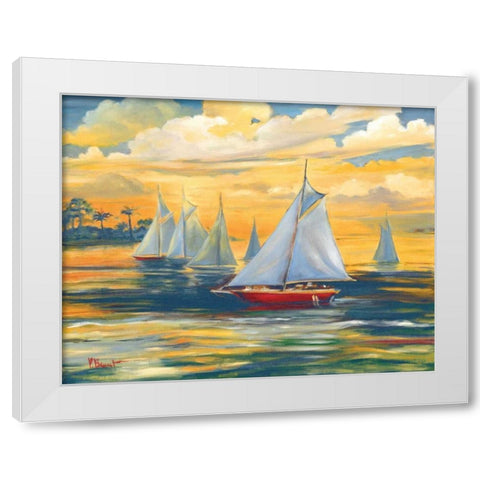 Golden Bay White Modern Wood Framed Art Print by Brent, Paul