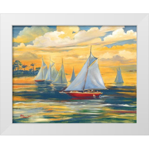 Golden Bay White Modern Wood Framed Art Print by Brent, Paul