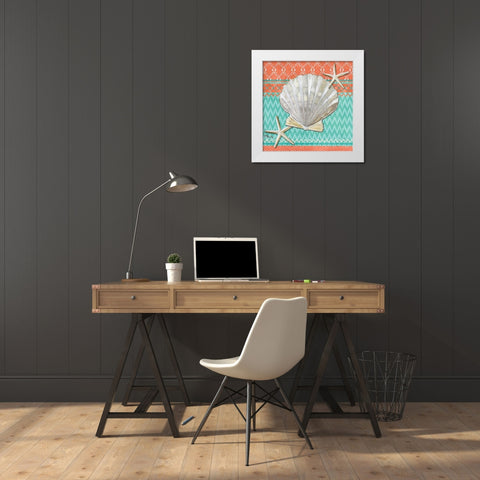 Santa Cruz Aqua III White Modern Wood Framed Art Print by Brent, Paul