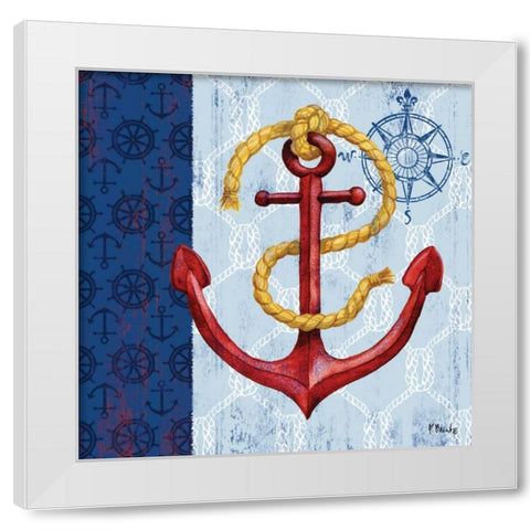 Montauk Anchor I White Modern Wood Framed Art Print by Brent, Paul