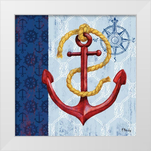 Montauk Anchor I White Modern Wood Framed Art Print by Brent, Paul