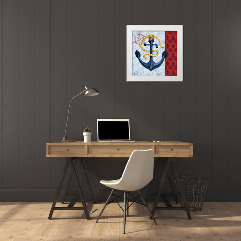 Montauk Anchor II White Modern Wood Framed Art Print by Brent, Paul
