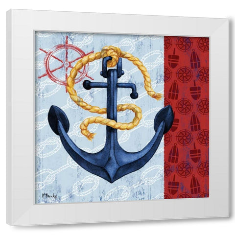 Montauk Anchor II White Modern Wood Framed Art Print by Brent, Paul