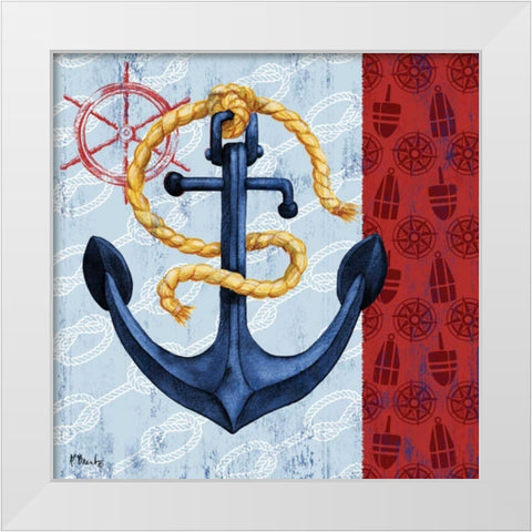 Montauk Anchor II White Modern Wood Framed Art Print by Brent, Paul