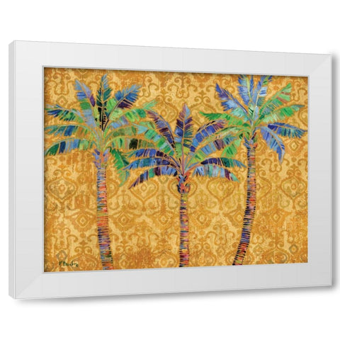 Paradise Palms Gold White Modern Wood Framed Art Print by Brent, Paul
