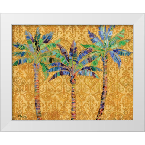 Paradise Palms Gold White Modern Wood Framed Art Print by Brent, Paul