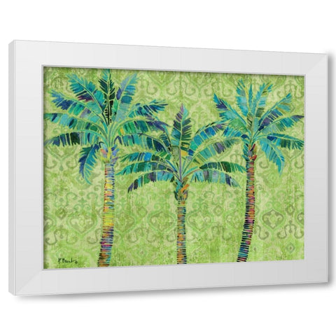 Paradise Palms Green White Modern Wood Framed Art Print by Brent, Paul