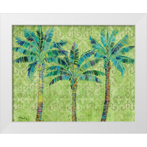 Paradise Palms Green White Modern Wood Framed Art Print by Brent, Paul