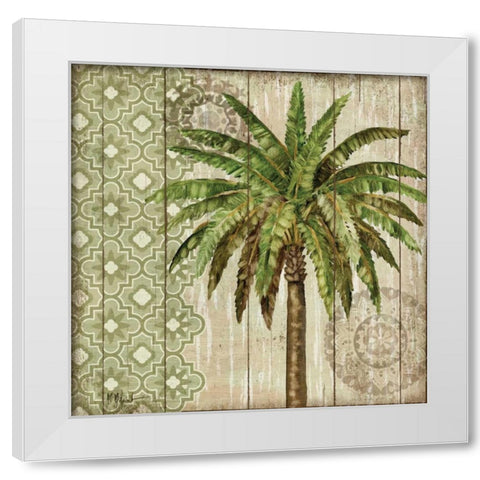 Verde Palm I White Modern Wood Framed Art Print by Brent, Paul