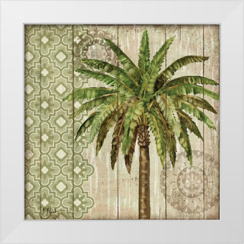 Verde Palm I White Modern Wood Framed Art Print by Brent, Paul