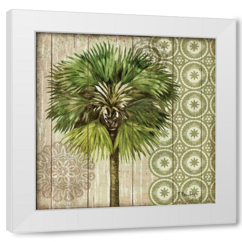 Verde Palm II White Modern Wood Framed Art Print by Brent, Paul