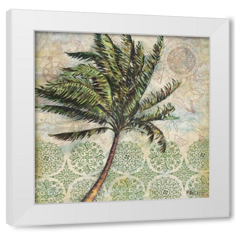 Delray Palm I White Modern Wood Framed Art Print by Brent, Paul