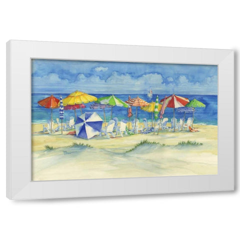 Watercolor Beach White Modern Wood Framed Art Print by Brent, Paul
