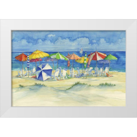 Watercolor Beach White Modern Wood Framed Art Print by Brent, Paul