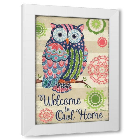 Groovy Owls II White Modern Wood Framed Art Print by Brent, Paul