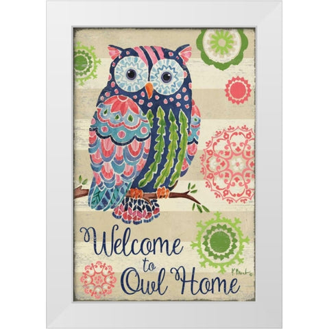 Groovy Owls II White Modern Wood Framed Art Print by Brent, Paul