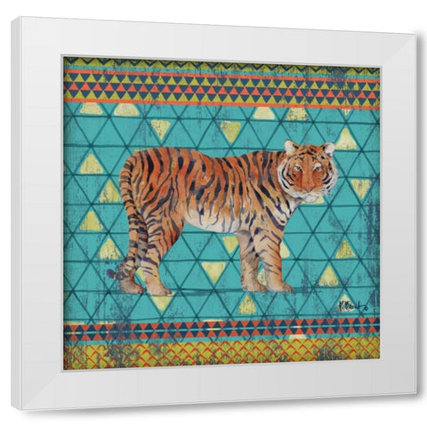 Tribal Trek III White Modern Wood Framed Art Print by Brent, Paul
