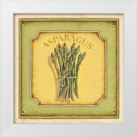 Asparagus White Modern Wood Framed Art Print by Brissonnet, Daphne