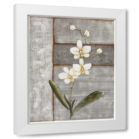 Orchid Shimmer I White Modern Wood Framed Art Print by Braun, O.
