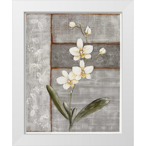 Orchid Shimmer I White Modern Wood Framed Art Print by Braun, O.