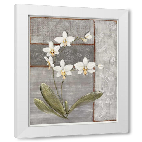 Orchid Shimmer II White Modern Wood Framed Art Print by Braun, O.