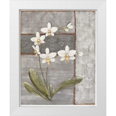 Orchid Shimmer II White Modern Wood Framed Art Print by Braun, O.