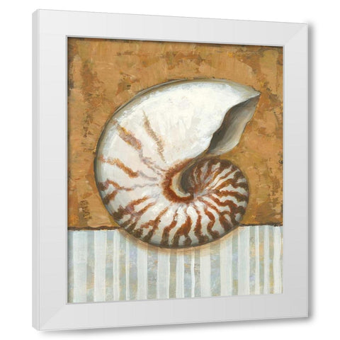 Vintage Shell I White Modern Wood Framed Art Print by Bates, K.