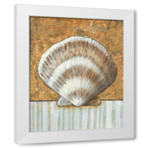 Vintage Shell III White Modern Wood Framed Art Print by Bates, K.