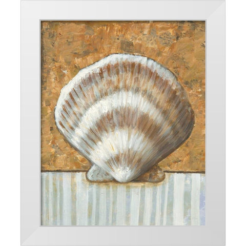 Vintage Shell III White Modern Wood Framed Art Print by Bates, K.