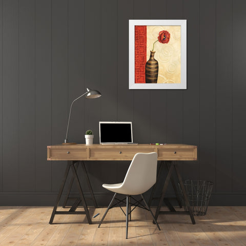 Rouge I White Modern Wood Framed Art Print by Corbin, Delphine