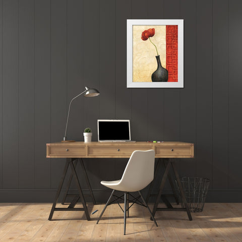 Rouge II White Modern Wood Framed Art Print by Corbin, Delphine