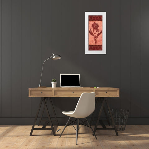 Daisy Silhouette White Modern Wood Framed Art Print by Corbin, Delphine