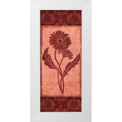 Daisy Silhouette White Modern Wood Framed Art Print by Corbin, Delphine