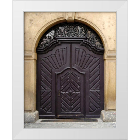 Prague Door III White Modern Wood Framed Art Print by Christensen, Jim
