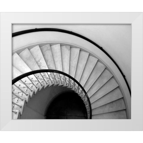 Capital Stairway White Modern Wood Framed Art Print by Christensen, Jim