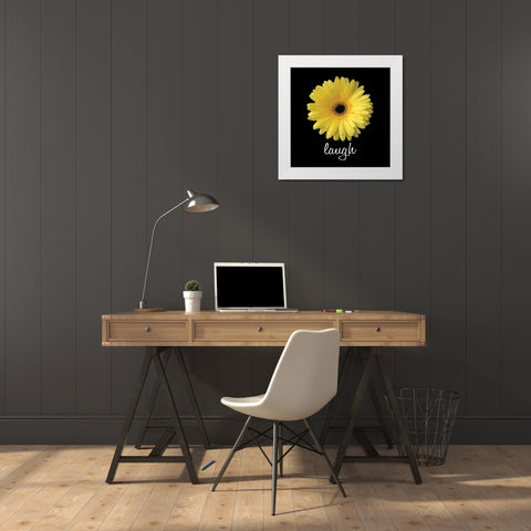Laugh Daisy White Modern Wood Framed Art Print by Christensen, Jim